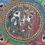 Madhubani Painting Shyama With Shyam